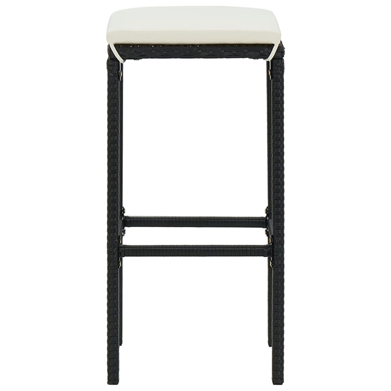 Pemberly Row 3 Piece Steel Outdoor Patio Bar Set in Black/White/Cream