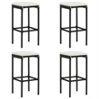 Pemberly Row 5 Piece Solid Acacia Wood Bar Set in Black/White/Cream