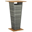 Pemberly Row 5 Piece Solid Acacia Wood Outdoor Patio Bar Set in Gray