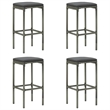 Pemberly Row 5 Piece Solid Acacia Wood Outdoor Patio Bar Set in Gray