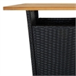 Pemberly Row 5 Piece Solid Acacia Wood Bar Set in Black/Cream