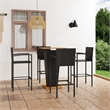 Pemberly Row 5 Piece Solid Acacia Wood Outdoor Patio Bar Set in Black