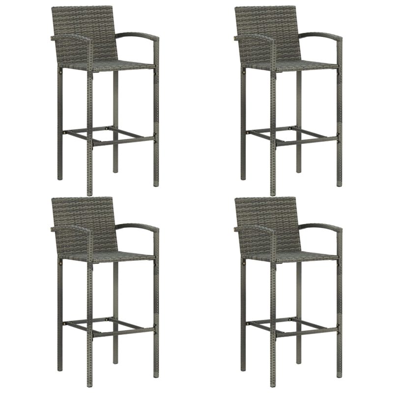 Pemberly Row 5 Piece Solid Acacia Wood Outdoor Patio Bar Set in Gray