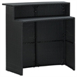 Pemberly Row Steel Medium Outdoor Patio Bar Set with Cushions in Black