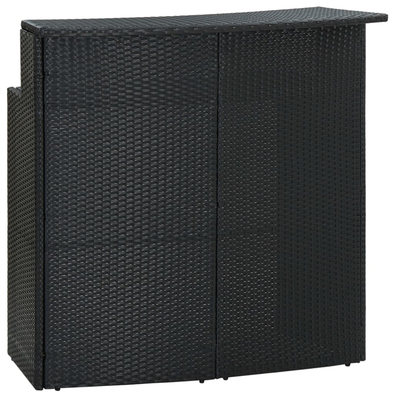 Pemberly Row Steel Medium Outdoor Patio Bar Set with Cushions in Black