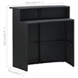 Pemberly Row Steel Medium Outdoor Patio Bar Set with Cushions in Black