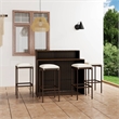 Pemberly Row 5 Piece Steel Outdoor Patio Bar Set with Cushions in Brown
