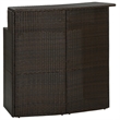 Pemberly Row 5 Piece Steel Outdoor Patio Bar Set with Cushions in Brown