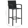 Pemberly Row 5 Piece Solid Acacia Wood Outdoor Patio Bar Set in Black