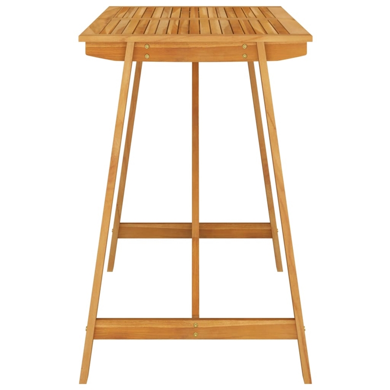 Pemberly Row 5 Piece Solid Acacia Wood Outdoor Patio Bar Set in Black