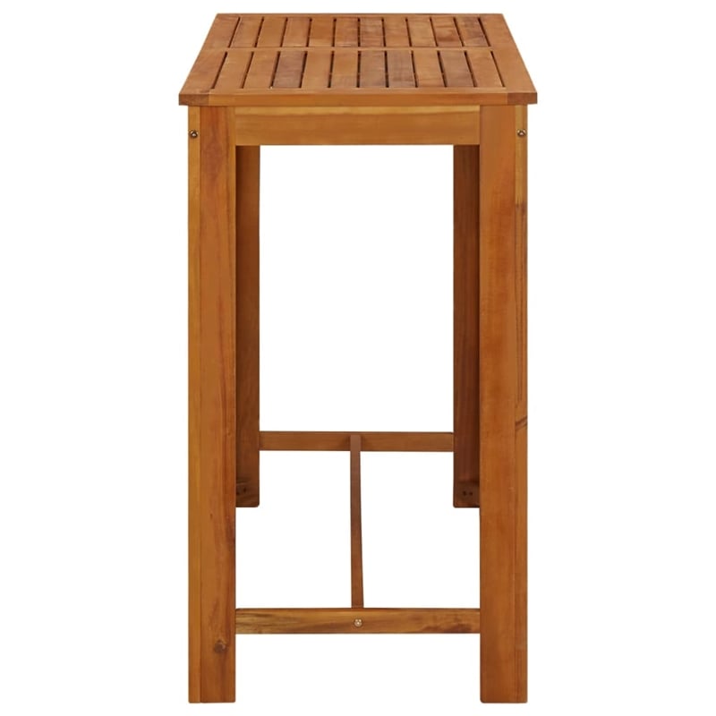 Pemberly Row 5 Piece Solid Acacia Wood Bar Set in Black/Cream