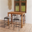 Pemberly Row 5 Piece Solid Acacia Wood Bar Set in Gray/Anthracite