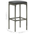 Pemberly Row 5 Piece Solid Acacia Wood Bar Set in Gray/Anthracite