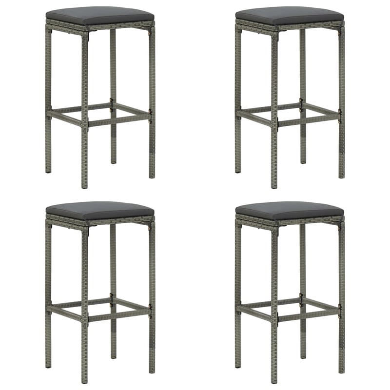 Pemberly Row 5 Piece Solid Acacia Wood Bar Set in Gray/Anthracite