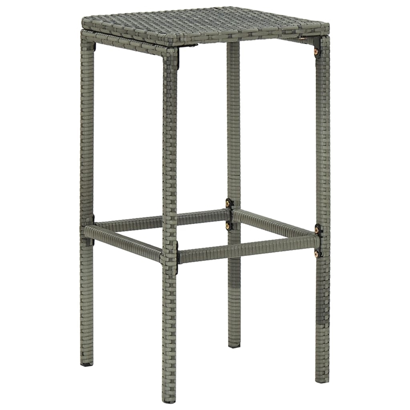 Pemberly Row 5 Piece Solid Acacia Wood Bar Set in Gray/Anthracite