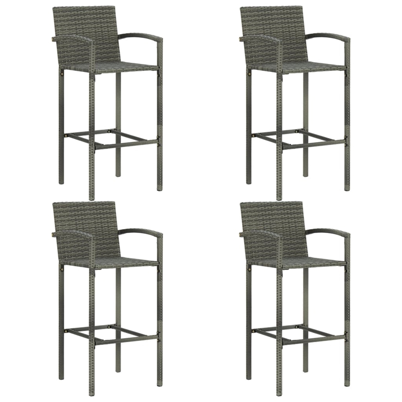 Pemberly Row 5 Piece Solid Acacia Wood Medium Bar Set in Gray/Brown