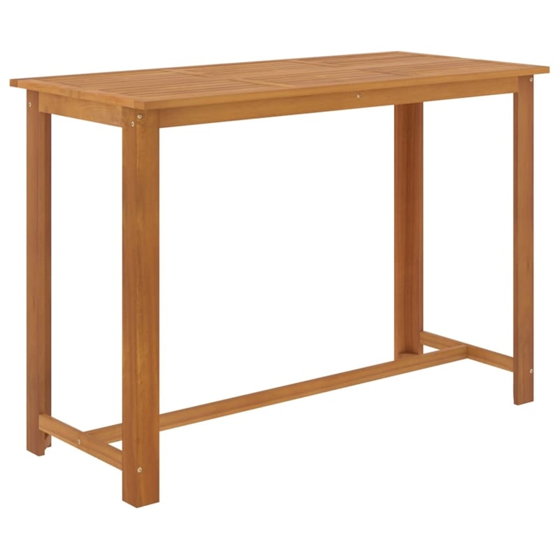 Pemberly Row 9 Piece Solid Acacia Wood Bar Set in Gray/Anthracite