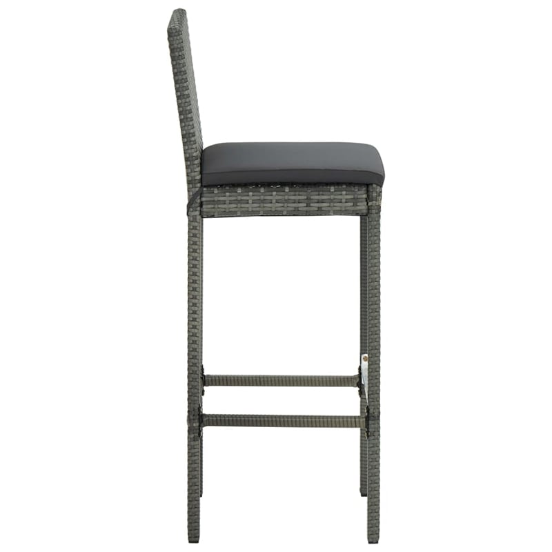Pemberly Row 9 Piece Solid Acacia Wood Bar Set in Gray/Anthracite