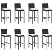 Pemberly Row 9 Piece Solid Acacia Wood Large Bar Set in Black/Natural