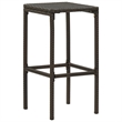 Pemberly Row Solid Acacia Wood Outdoor Patio Bar Set in Brown/Cream
