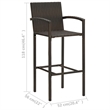 Pemberly Row 7 Piece Solid Acacia Wood Outdoor Patio Bar Set in Brown