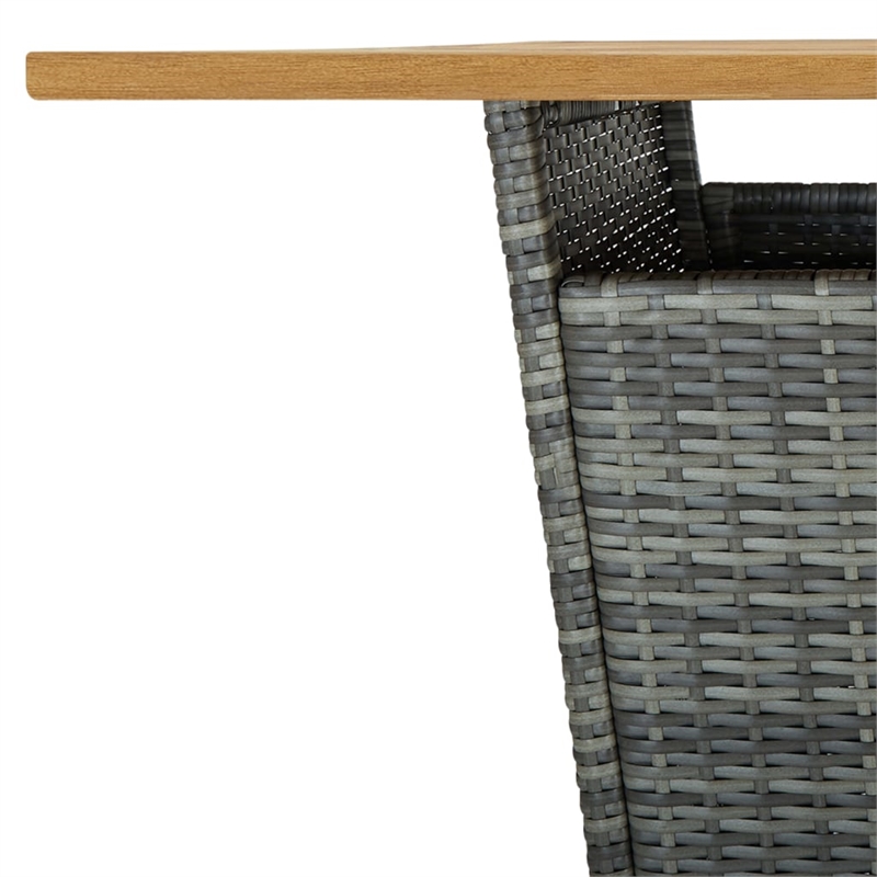 Pemberly Row 3 Piece Steel Outdoor Patio Bar Set with Cushions in Gray