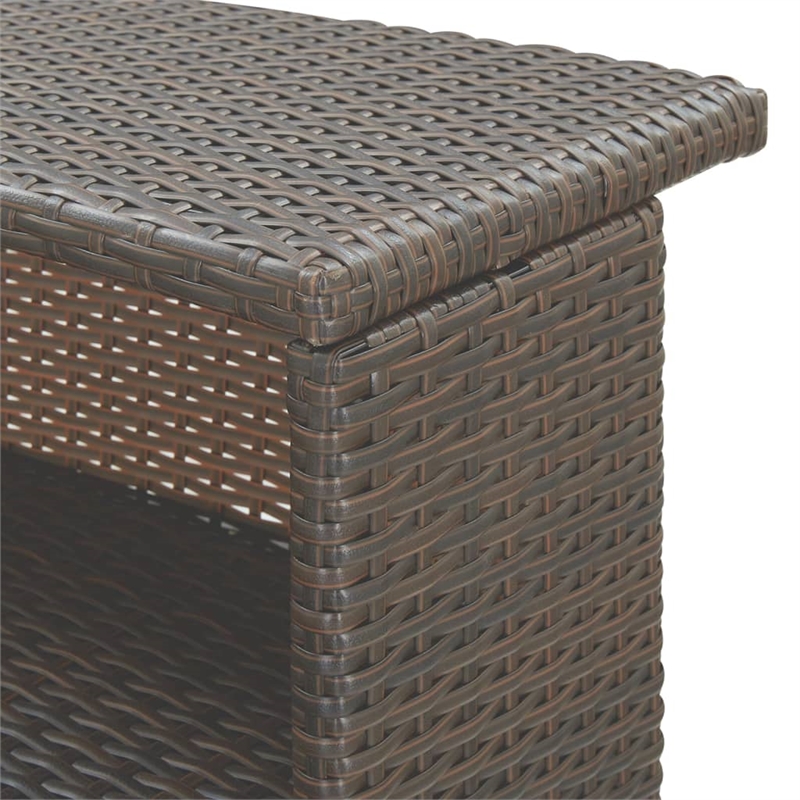 Pemberly Row 3 Piece Steel Outdoor Patio Bar Set in White/Brown/Cream