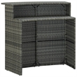 Pemberly Row Poly Rattan Large Outdoor Patio Bar Set in Gray