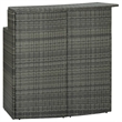 Pemberly Row Poly Rattan Large Outdoor Patio Bar Set in Gray