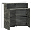Pemberly Row Poly Rattan Large Outdoor Patio Bar Set in Gray