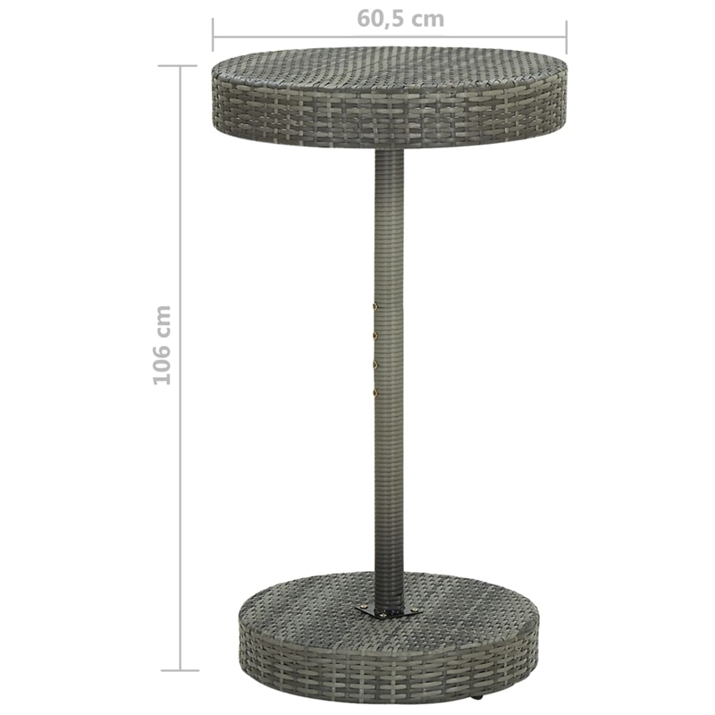 Pemberly Row 3 Piece Steel Outdoor Patio Bar Set with Cushions in Gray
