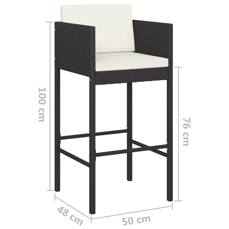 Pemberly Row 5 Piece Steel Standard Bar Set in Black/White/Cream