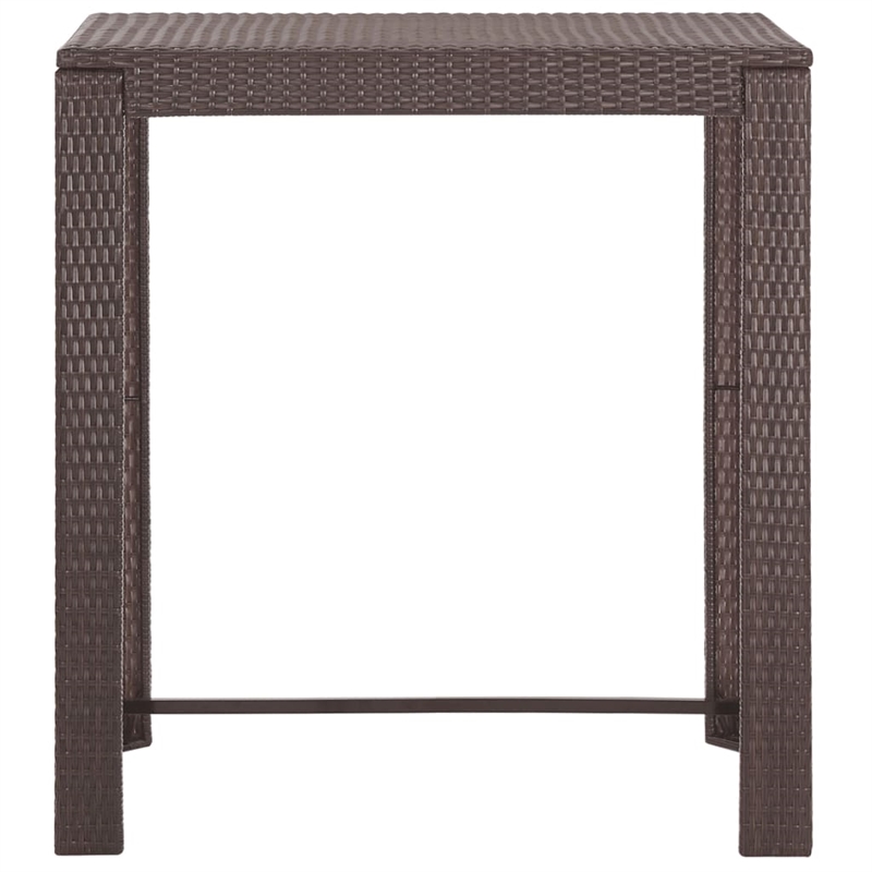 Pemberly Row 5 Piece Poly Rattan Small Outdoor Patio Bar Set in Brown