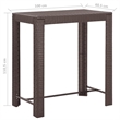 Pemberly Row 5 Piece Poly Rattan Small Outdoor Patio Bar Set in Brown
