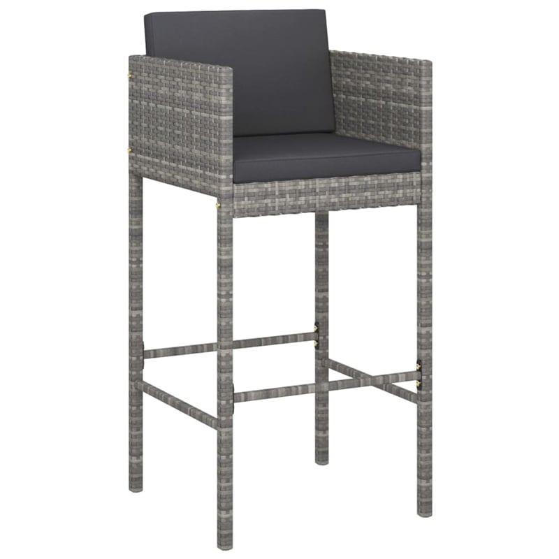 Pemberly Row 5 Piece Steel Medium Outdoor Patio Bar Set in Gray