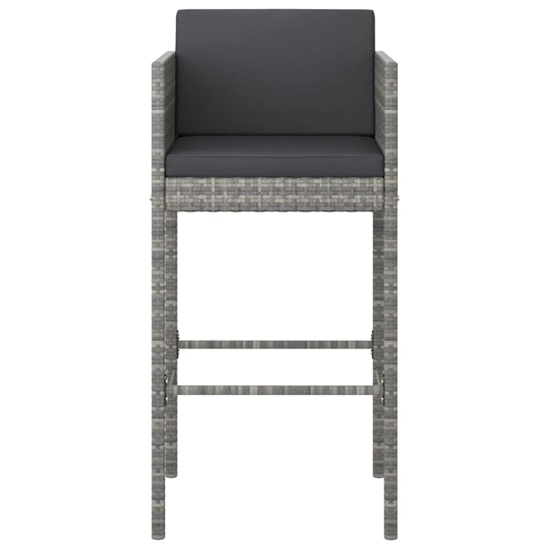 Pemberly Row 5 Piece Steel Medium Outdoor Patio Bar Set in Gray