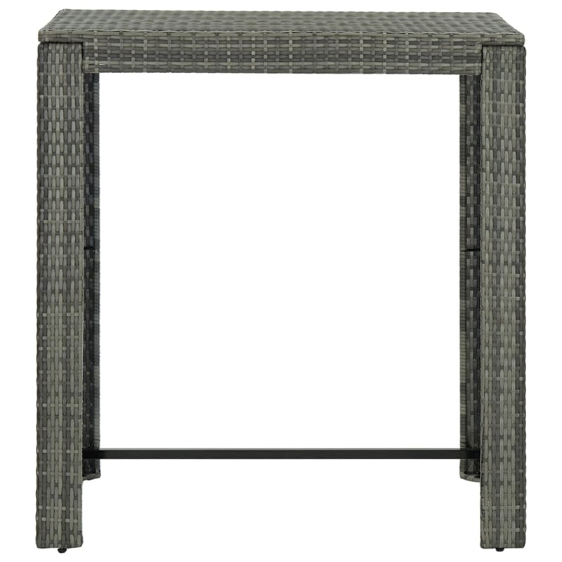 Pemberly Row 5 Piece Steel Medium Outdoor Patio Bar Set in Gray