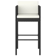 Pemberly Row 3 Piece Steel Outdoor Patio Bar Set in Black/White/Cream