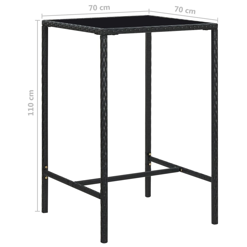 Pemberly Row 3 Piece Steel Outdoor Patio Bar Set in Black/White/Cream