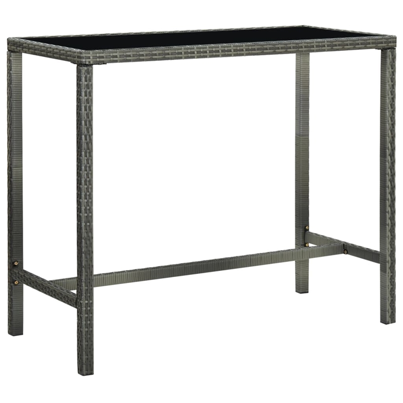 Pemberly Row 5 Piece Steel Outdoor Patio Bar Set with Cushions in Gray