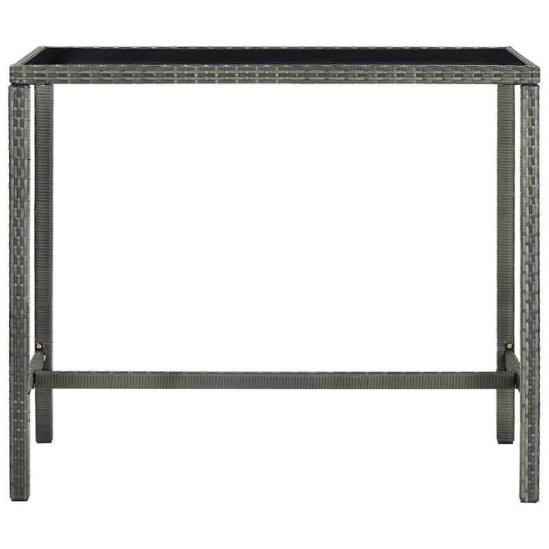 Pemberly Row 5 Piece Steel Outdoor Patio Bar Set with Cushions in Gray