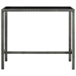 Pemberly Row 5 Piece Steel Outdoor Patio Bar Set with Cushions in Gray