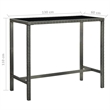 Pemberly Row 5 Piece Steel Outdoor Patio Bar Set with Cushions in Gray