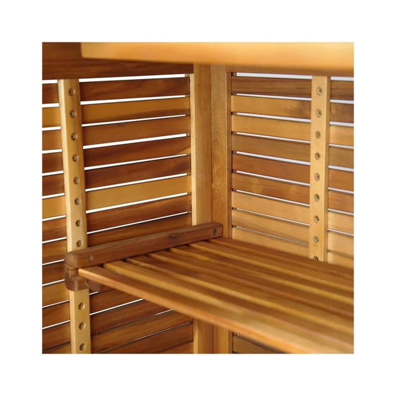 Pemberly Row Solid Acacia Wood Medium Outdoor Patio Bar Set in Natural