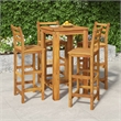 Pemberly Row 5 Piece Solid Acacia Wood Medium Bar Set in Natural