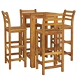 Pemberly Row 5 Piece Solid Acacia Wood Medium Bar Set in Natural