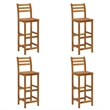 Pemberly Row 5 Piece Solid Acacia Wood Medium Bar Set in Natural