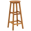 Pemberly Row 5 Piece Solid Acacia Wood Outdoor Patio Bar Set in Natural