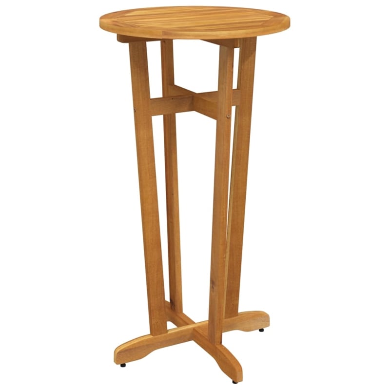Pemberly Row 3 Piece Solid Acacia Wood Outdoor Patio Bar Set in Brown