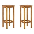 Pemberly Row Solid Acacia Wood Medium Outdoor Patio Bar Set in Brown